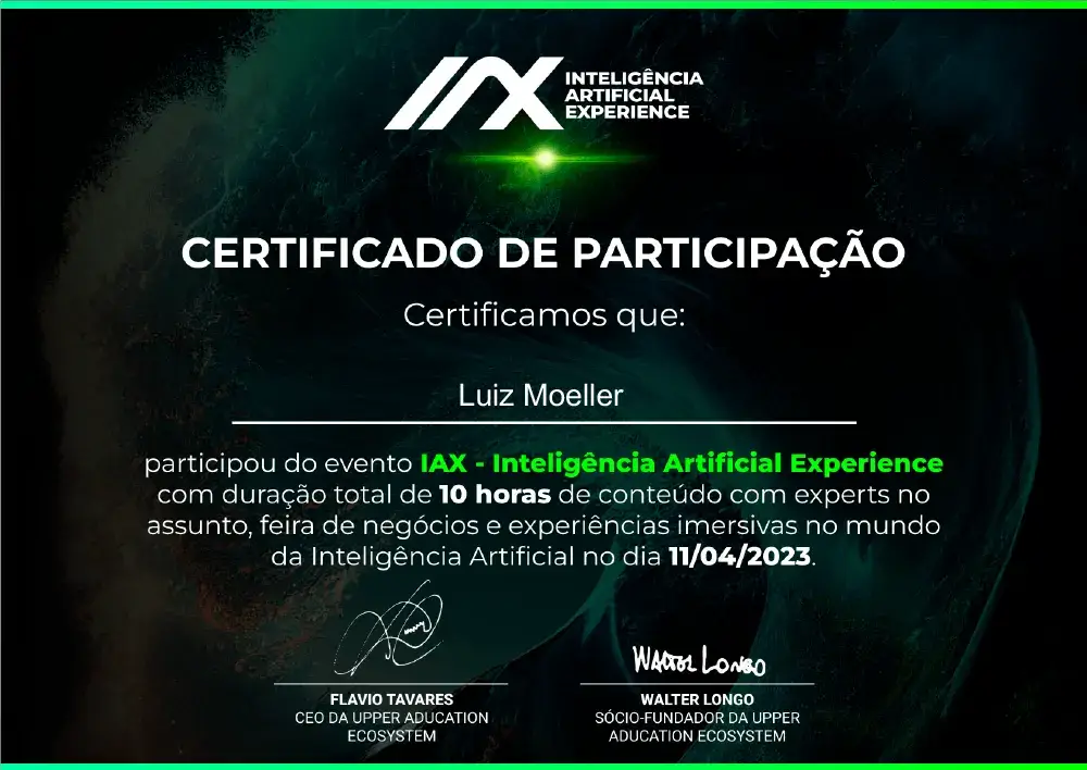 Certificado Inteligência Experience